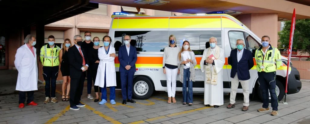 The Pittini Group donates an ambulance to the Intensive Care Unit of the Santa Maria della Misericordia Hospital in Udine “from the heart”